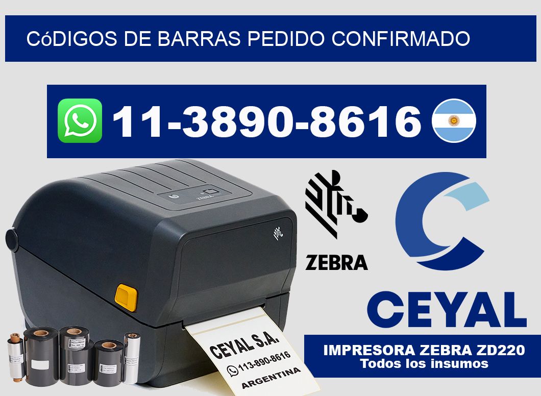 códigos de barras Pedido confirmado