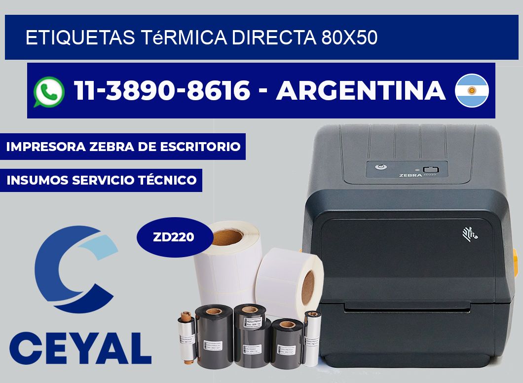 etiquetas térmica directa 80X50