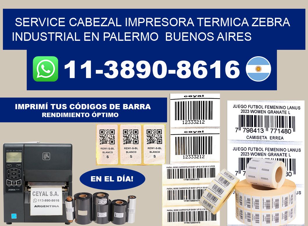 service cabezal impresora termica zebra industrial en Palermo  Buenos Aires