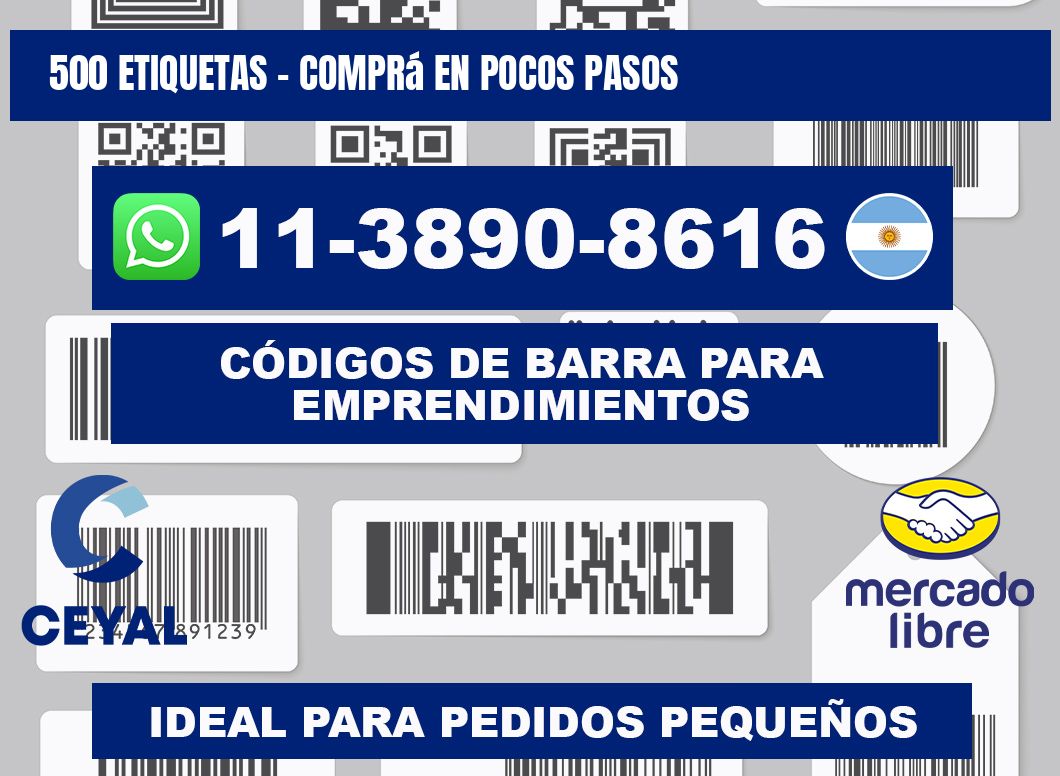 500 ETIQUETAS - Comprá en pocos pasos