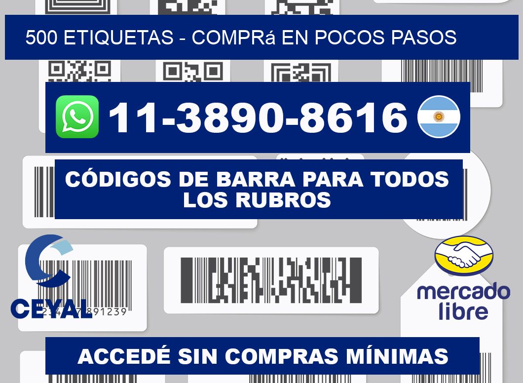500 ETIQUETAS - Comprá en pocos pasos