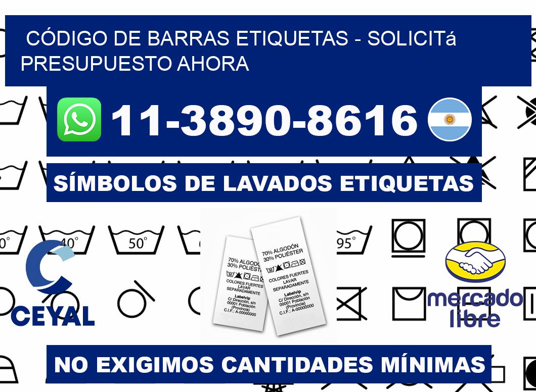 CÓDIGO DE BARRAS ETIQUETAS - Solicitá presupuesto ahora
