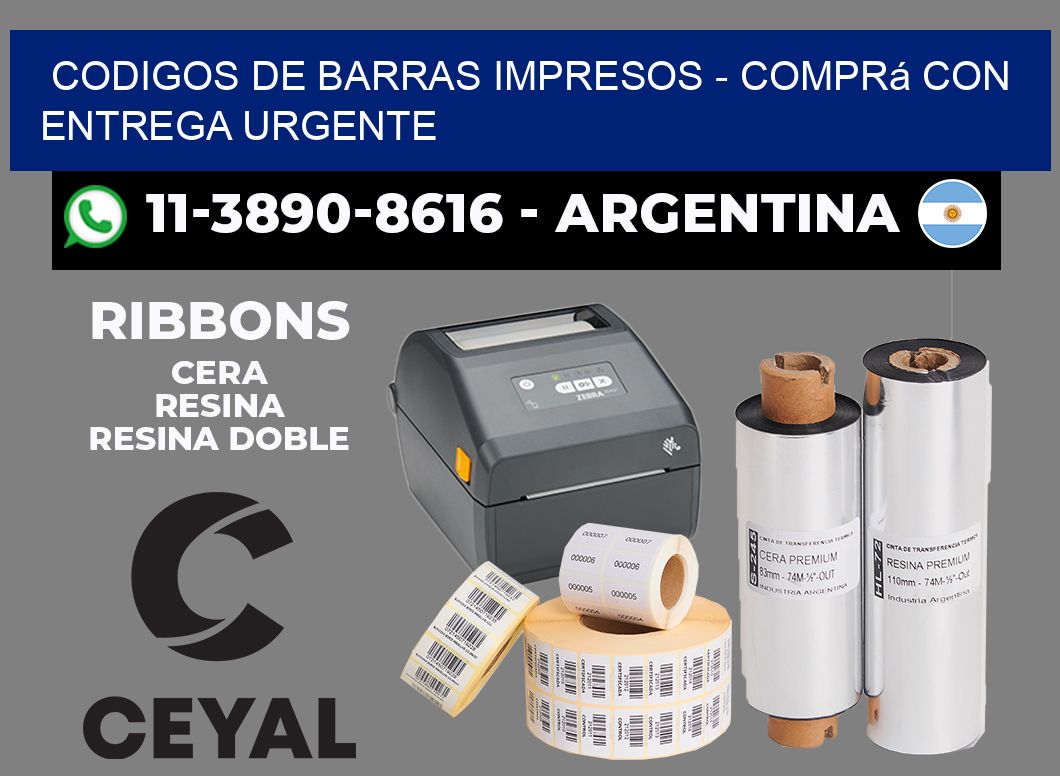 CODIGOS DE BARRAS IMPRESOS - Comprá con entrega urgente
