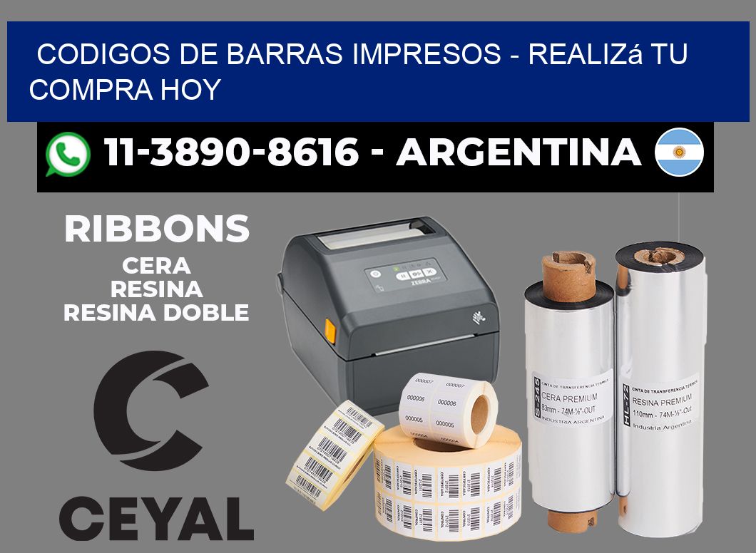 CODIGOS DE BARRAS IMPRESOS - Realizá tu compra hoy