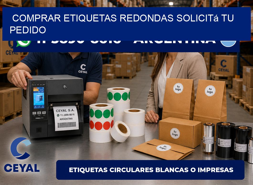 COMPRAR ETIQUETAS REDONDAS Solicitá tu pedido