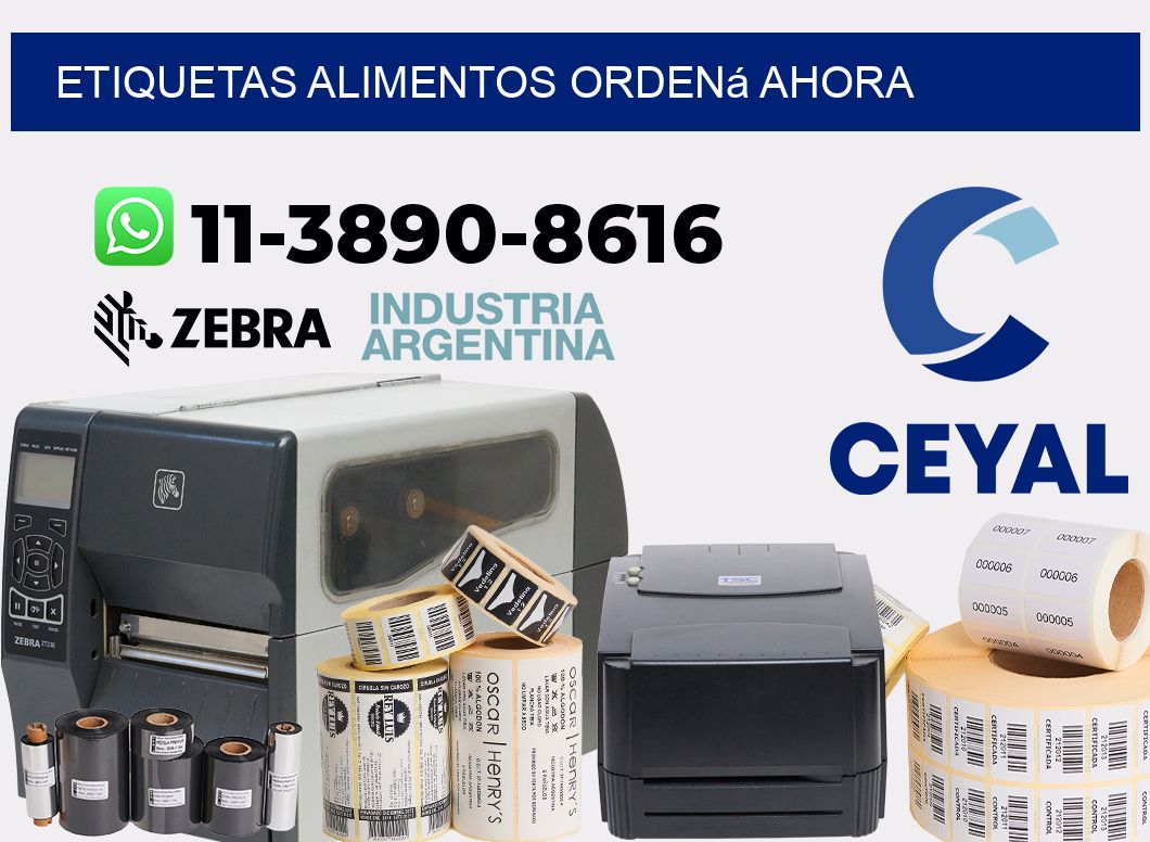 ETIQUETAS ALIMENTOS Ordená ahora