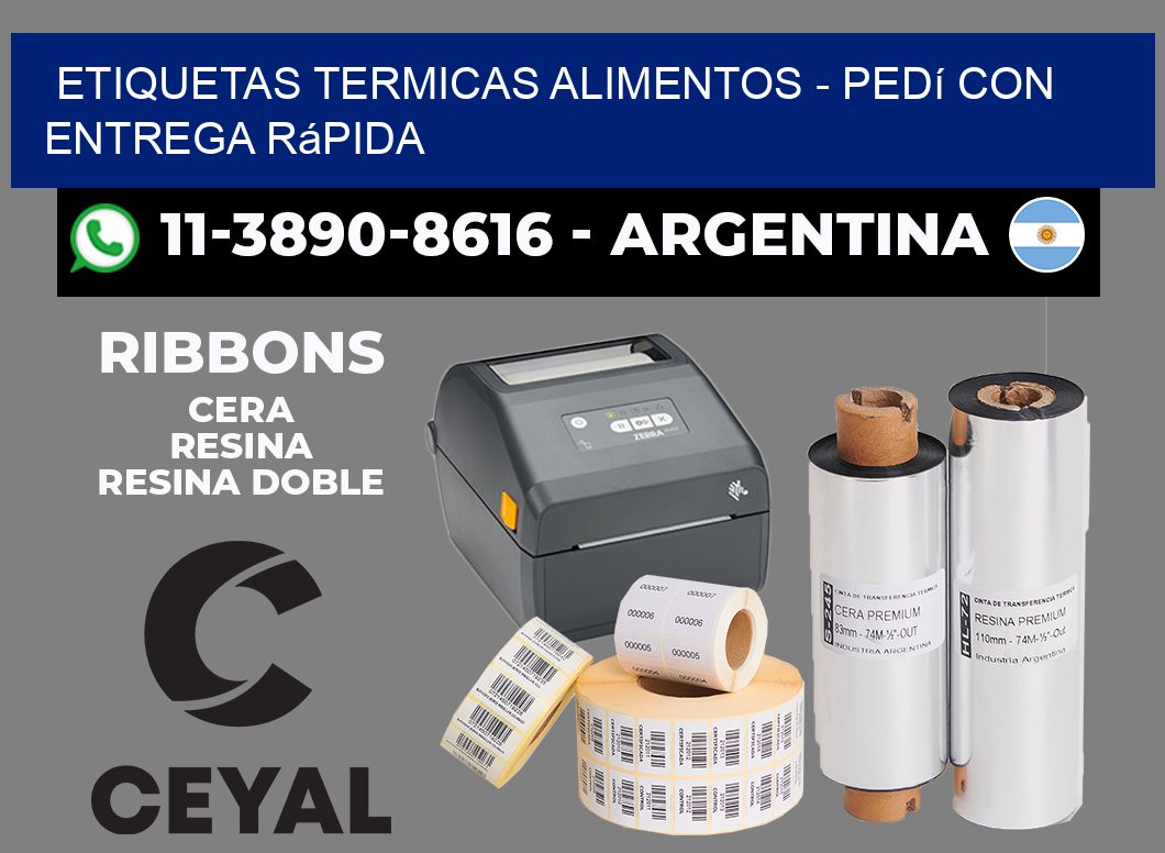 ETIQUETAS TERMICAS ALIMENTOS - Pedí con entrega rápida