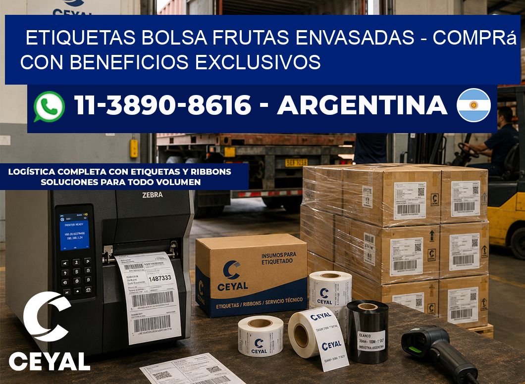 Etiquetas Bolsa frutas envasadas - Comprá con beneficios exclusivos