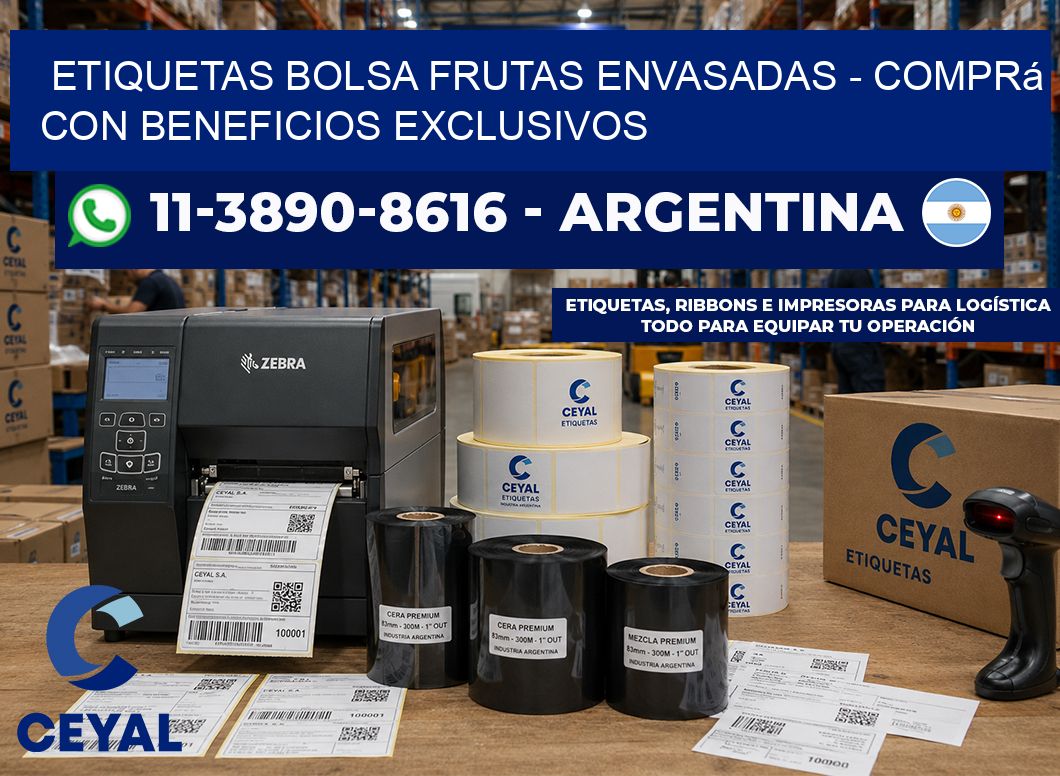 Etiquetas Bolsa frutas envasadas - Comprá con beneficios exclusivos