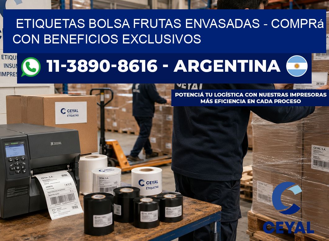 Etiquetas Bolsa frutas envasadas - Comprá con beneficios exclusivos