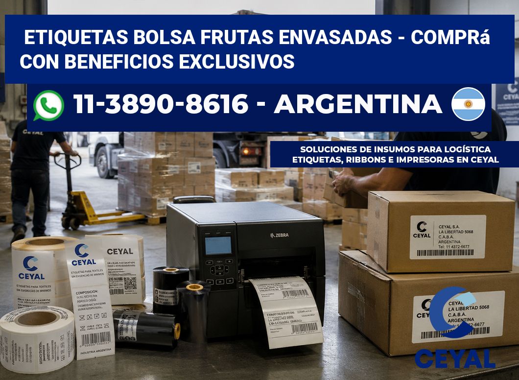 Etiquetas Bolsa frutas envasadas – Comprá con beneficios exclusivos