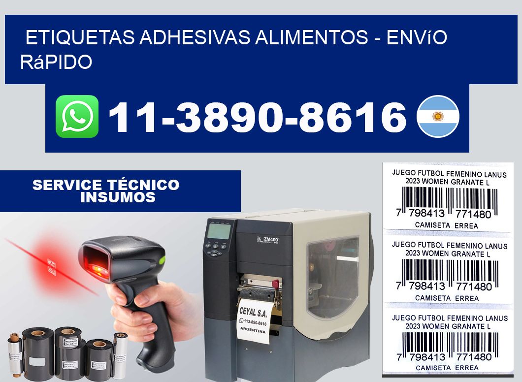ETIQUETAS ADHESIVAS ALIMENTOS - Envío rápido