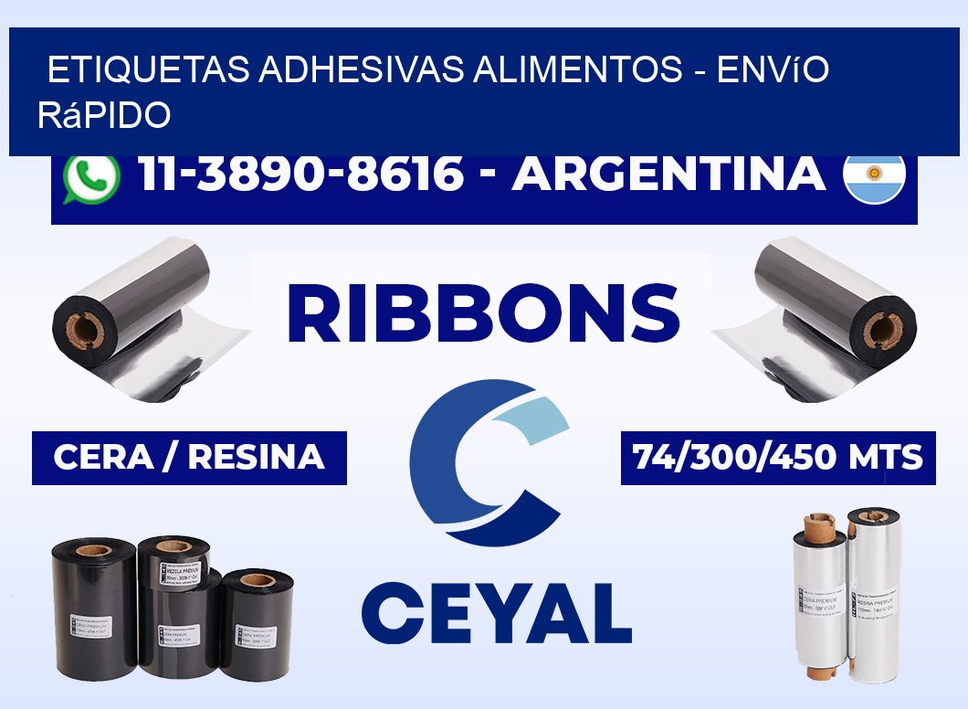 ETIQUETAS ADHESIVAS ALIMENTOS - Envío rápido