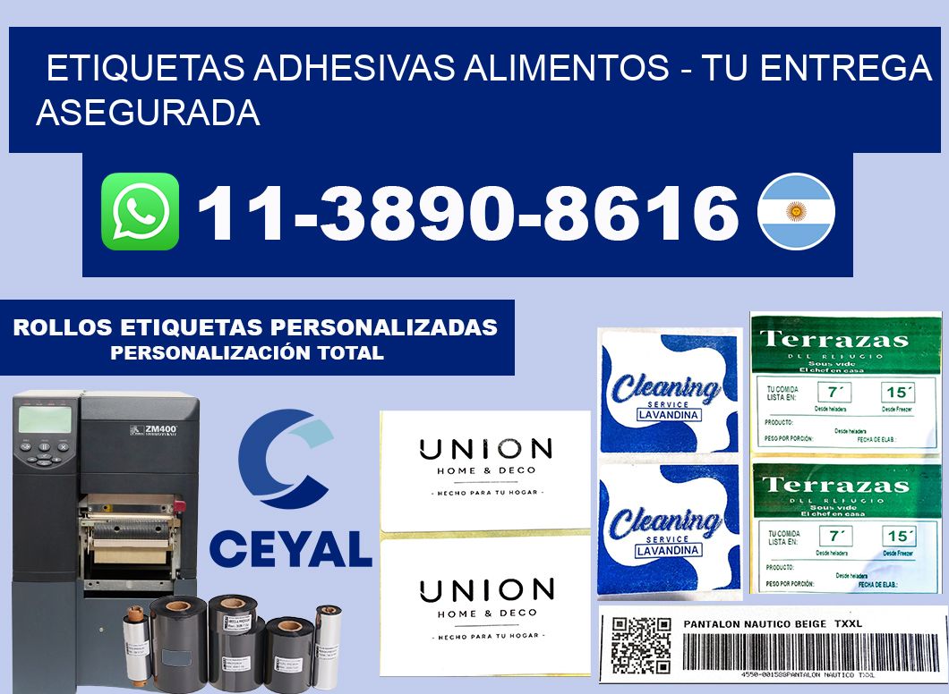ETIQUETAS ADHESIVAS ALIMENTOS - Tu entrega asegurada