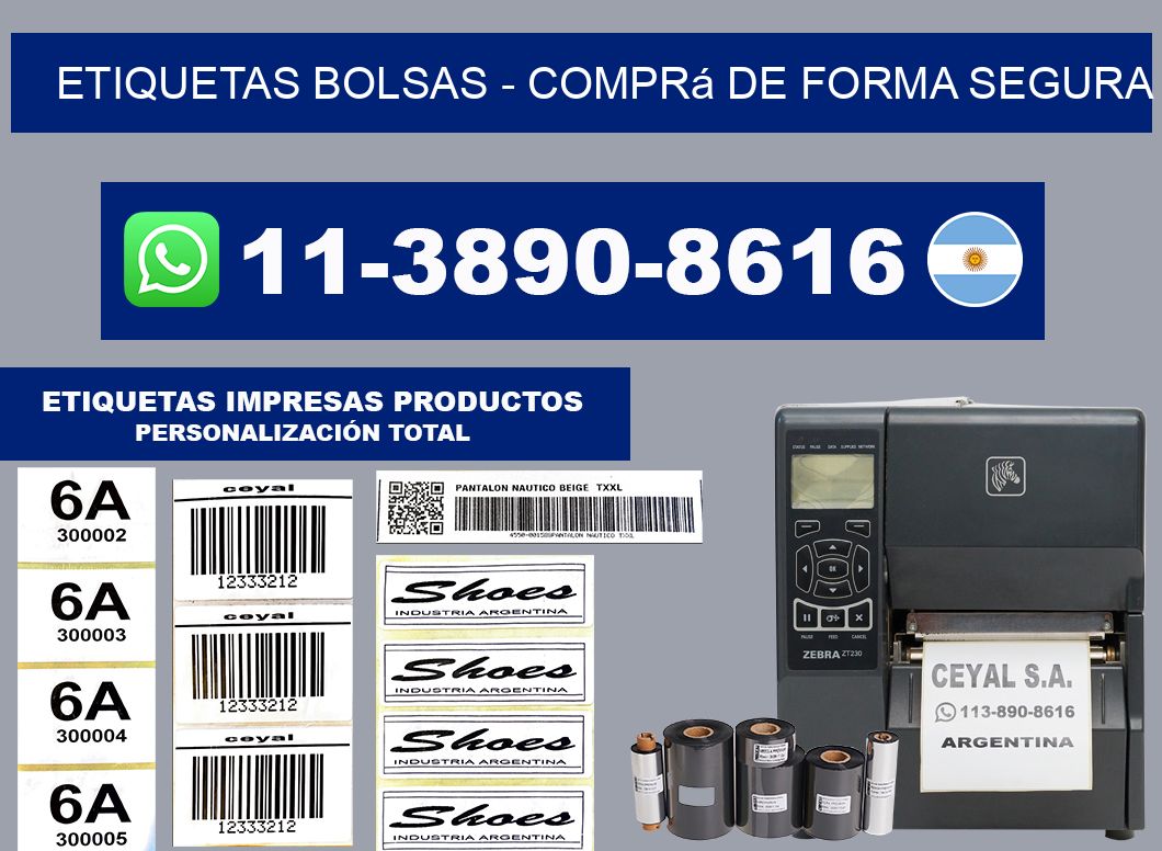 ETIQUETAS BOLSAS - Comprá de forma segura