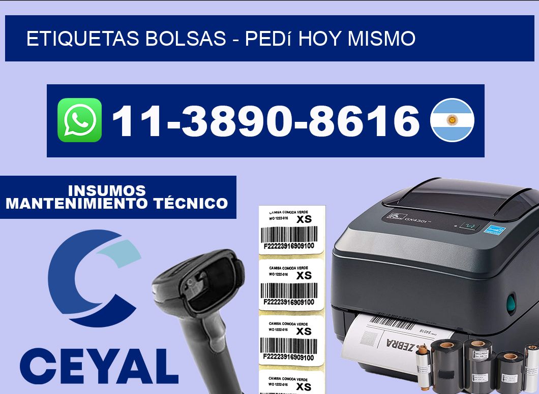 ETIQUETAS BOLSAS - Pedí hoy mismo