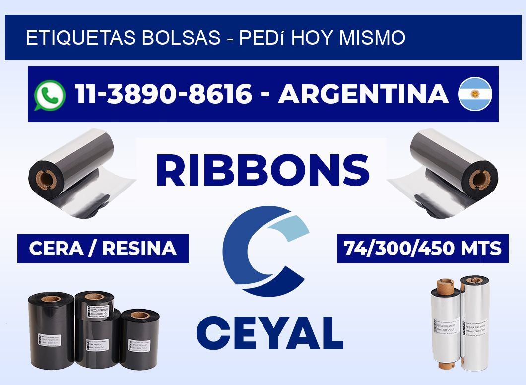 ETIQUETAS BOLSAS - Pedí hoy mismo