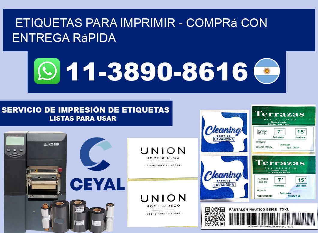 ETIQUETAS PARA IMPRIMIR - Comprá con entrega rápida