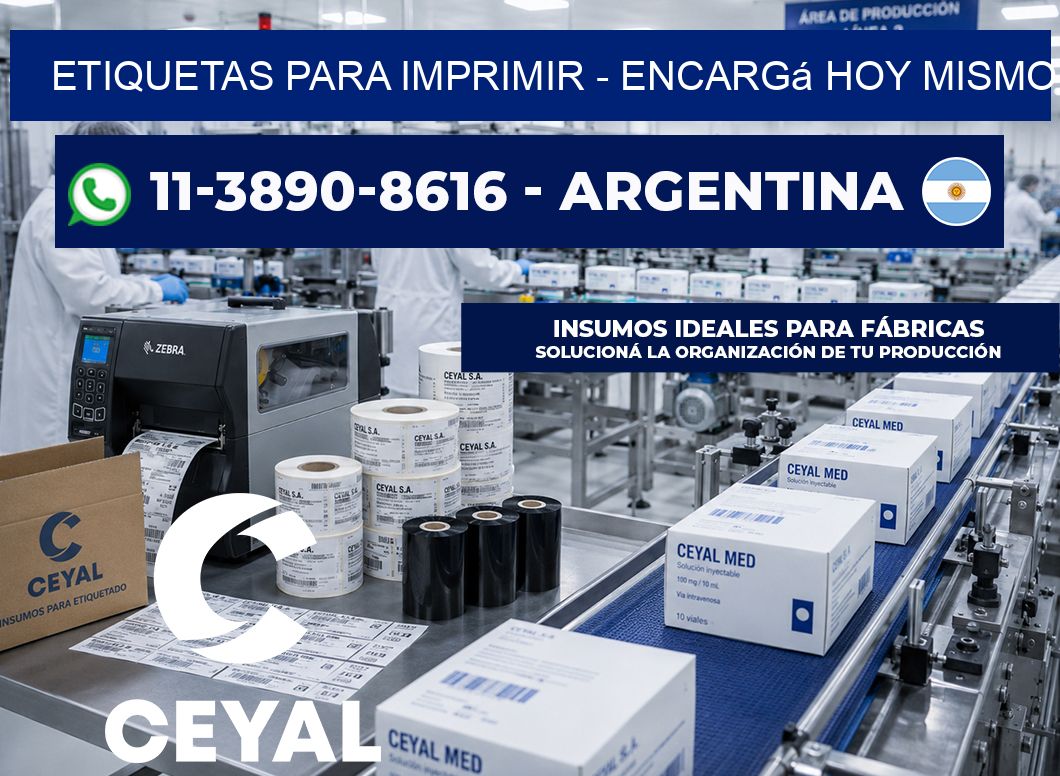 ETIQUETAS PARA IMPRIMIR - Encargá hoy mismo