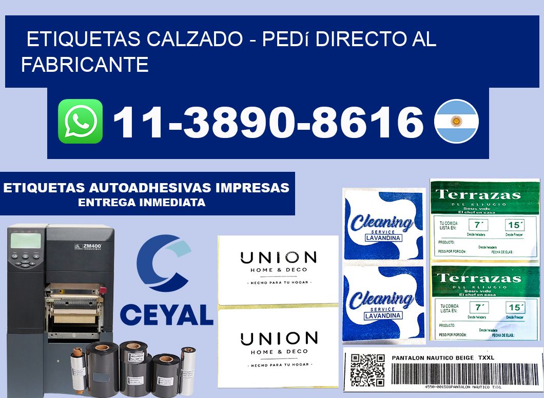 Etiquetas Calzado - Pedí directo al fabricante