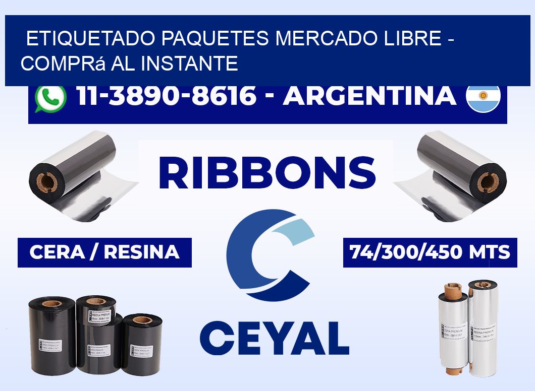 etiquetado paquetes mercado libre - Comprá al instante