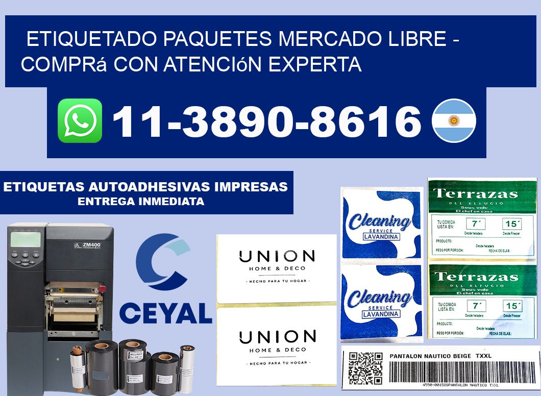 etiquetado paquetes mercado libre - Comprá con atención experta