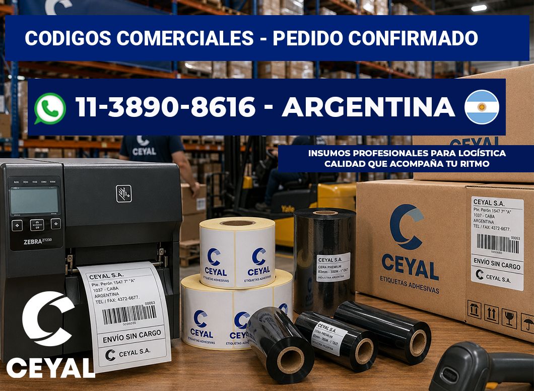 Codigos comerciales - Pedido confirmado
