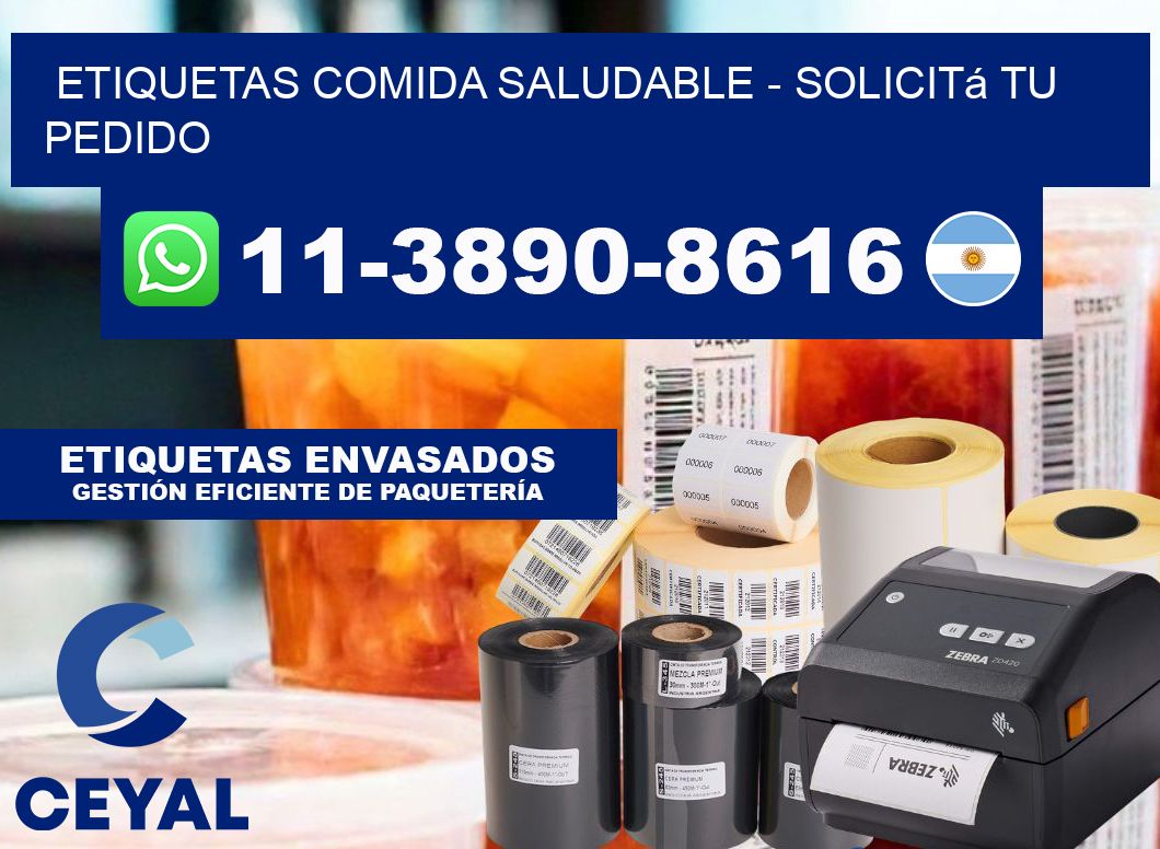 ETIQUETAS COMIDA SALUDABLE - Solicitá tu pedido