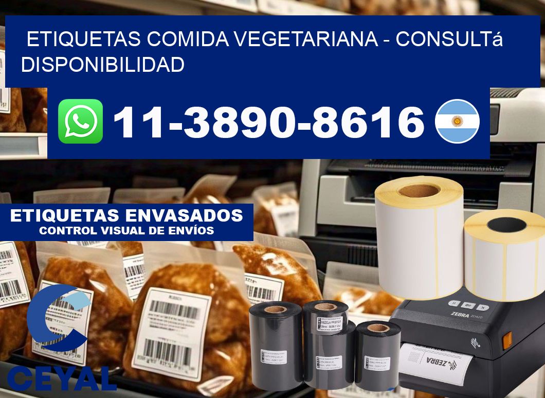 ETIQUETAS COMIDA VEGETARIANA - Consultá disponibilidad