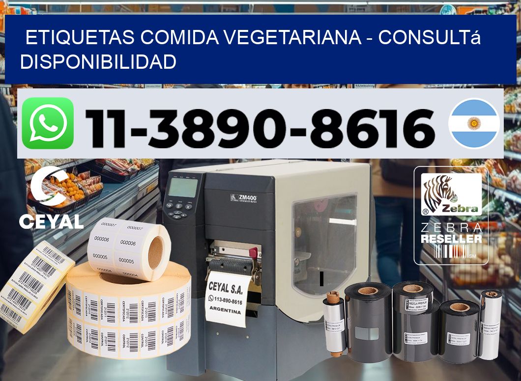 ETIQUETAS COMIDA VEGETARIANA - Consultá disponibilidad