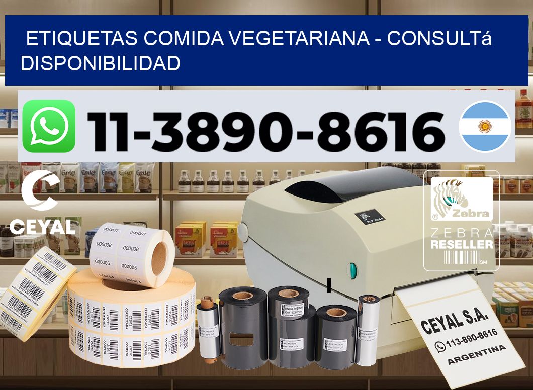 ETIQUETAS COMIDA VEGETARIANA - Consultá disponibilidad