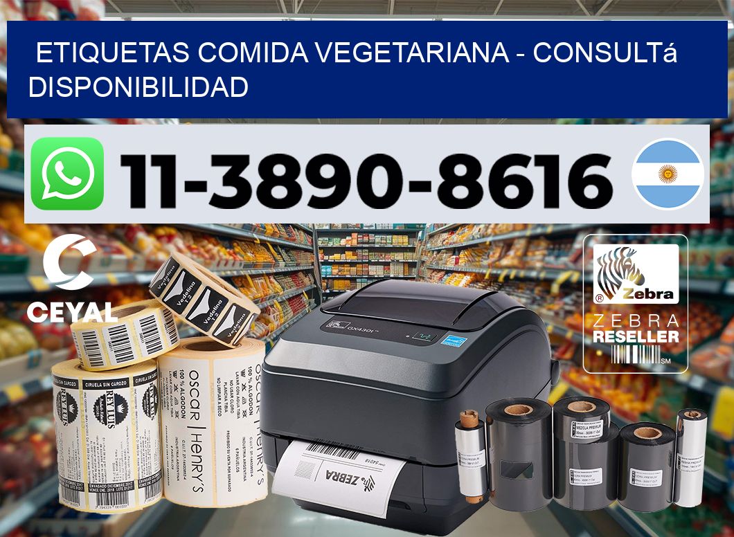 ETIQUETAS COMIDA VEGETARIANA - Consultá disponibilidad