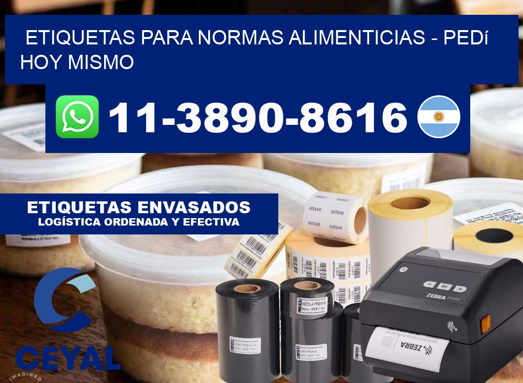 ETIQUETAS PARA NORMAS ALIMENTICIAS - Pedí hoy mismo