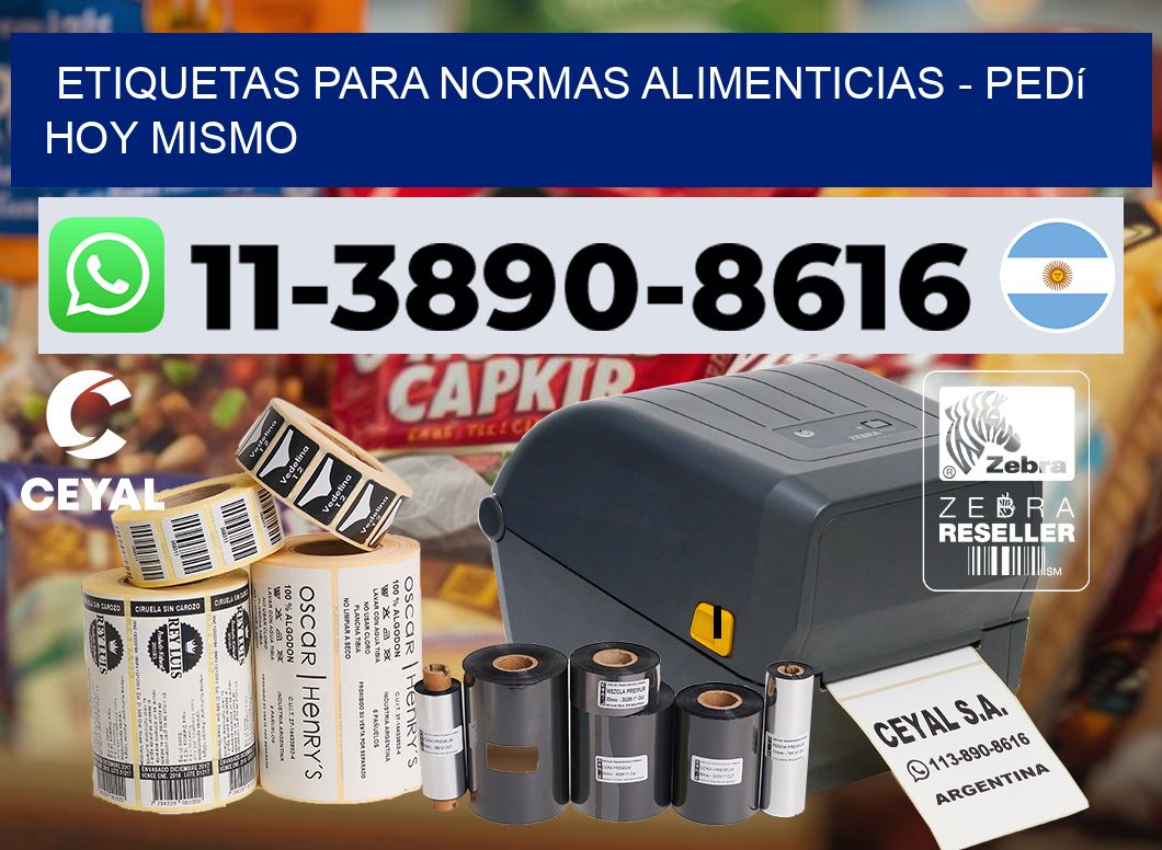 ETIQUETAS PARA NORMAS ALIMENTICIAS - Pedí hoy mismo