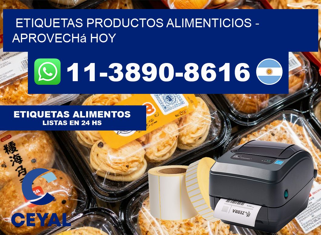 ETIQUETAS PRODUCTOS ALIMENTICIOS – Aprovechá hoy