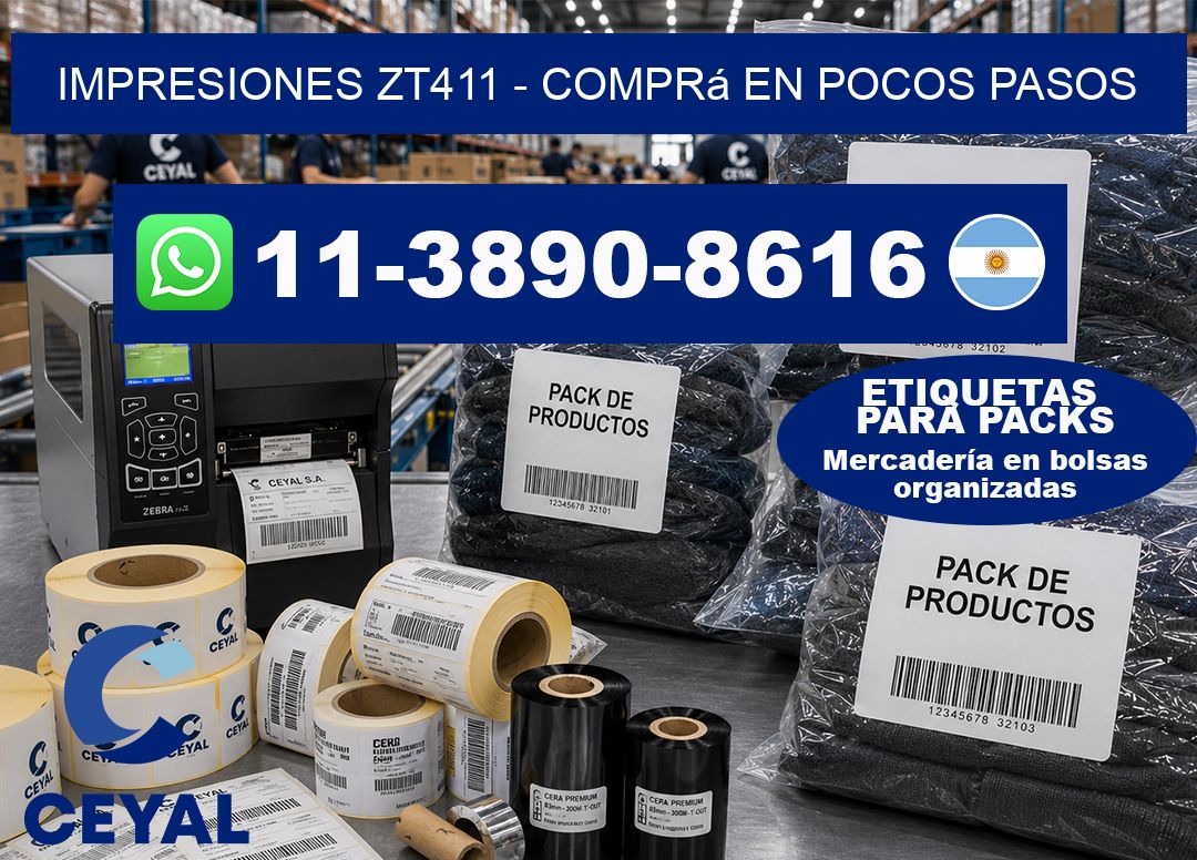 Impresiones ZT411 - Comprá en pocos pasos