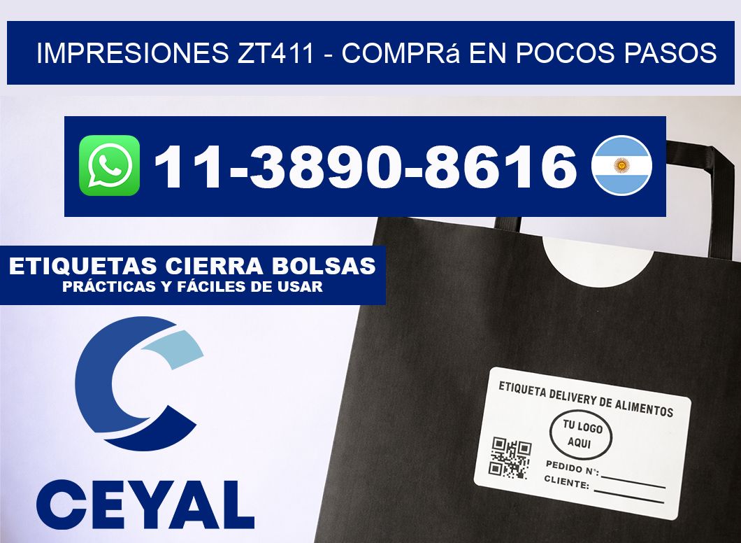 Impresiones ZT411 - Comprá en pocos pasos