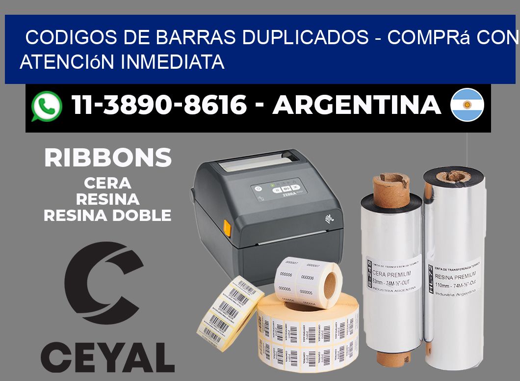 codigos de barras duplicados - Comprá con atención inmediata