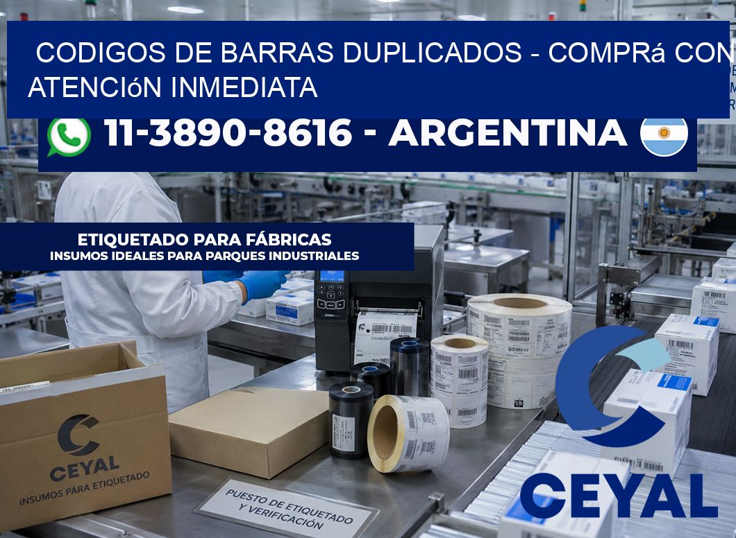 codigos de barras duplicados – Comprá con atención inmediata