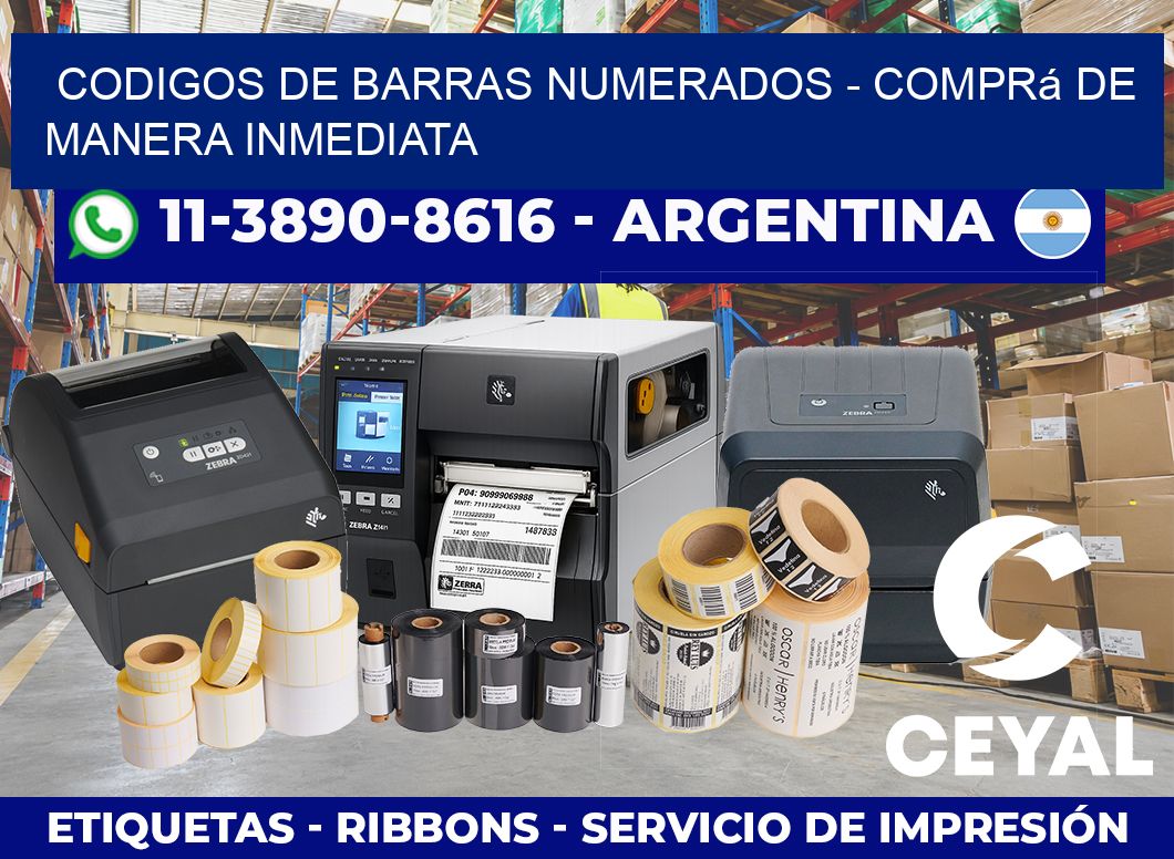 codigos de barras numerados - Comprá de manera inmediata