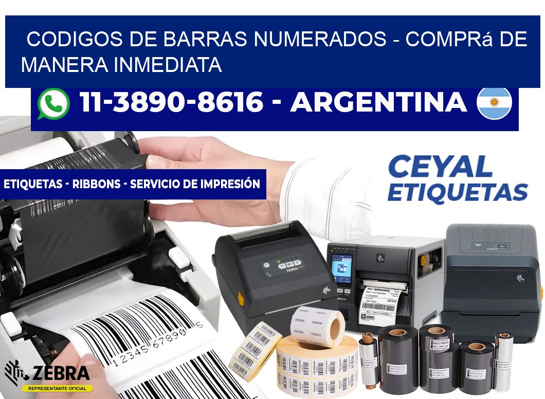 codigos de barras numerados - Comprá de manera inmediata