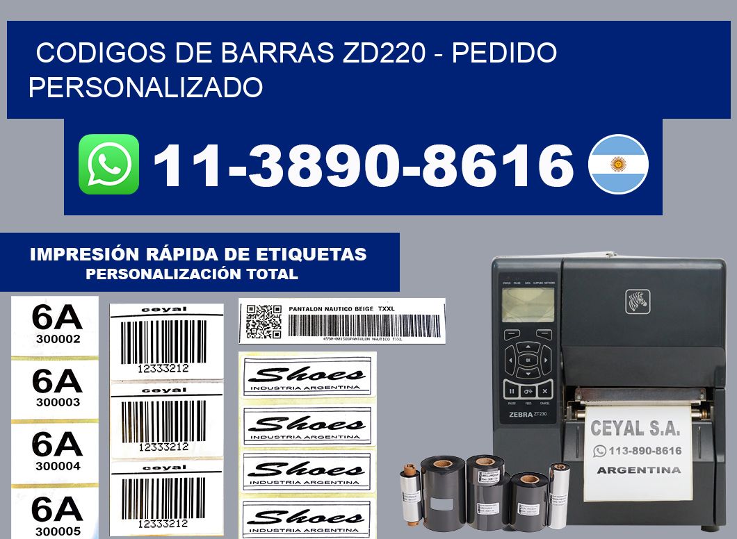 codigos de barras zd220 - Pedido personalizado