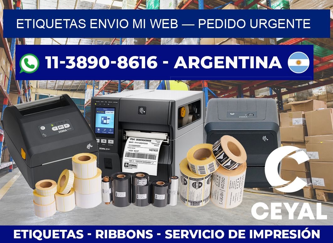 etiquetas envio mi web — Pedido urgente
